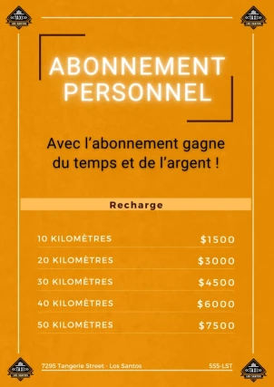 Abonnement taxi 1